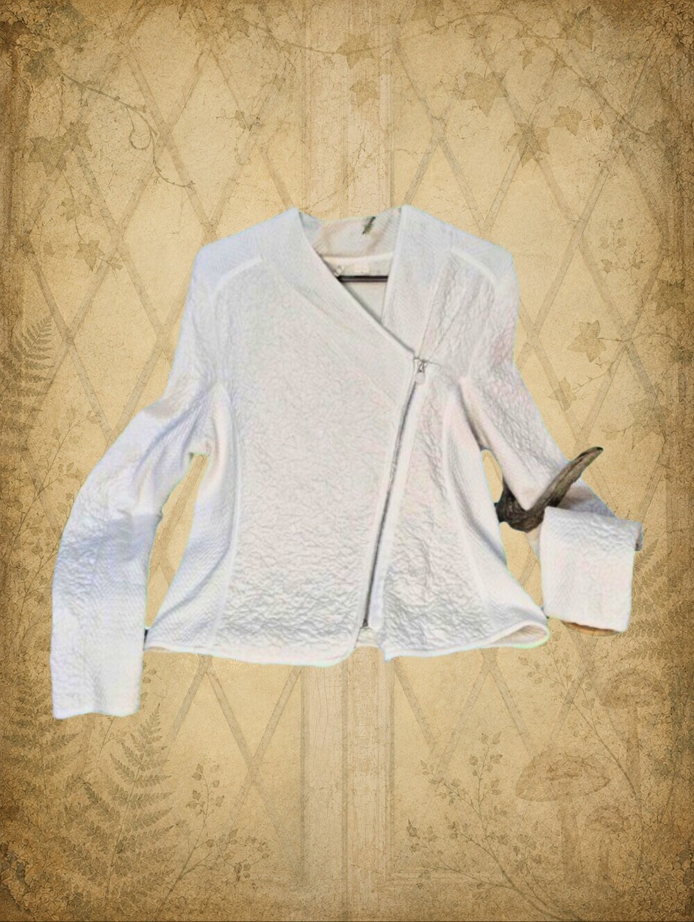Fairy Fashion 🧵🧚‍♀️ ANTHROPOLOGIE White Zip Cardigan sz M